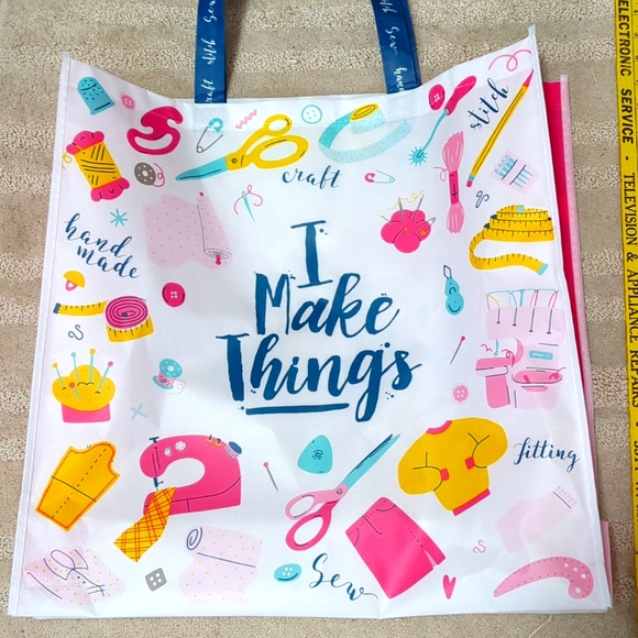 Jas LLC Handbags - Study Huge "I Make Things" Tote Bag. NWT Crafters Bag